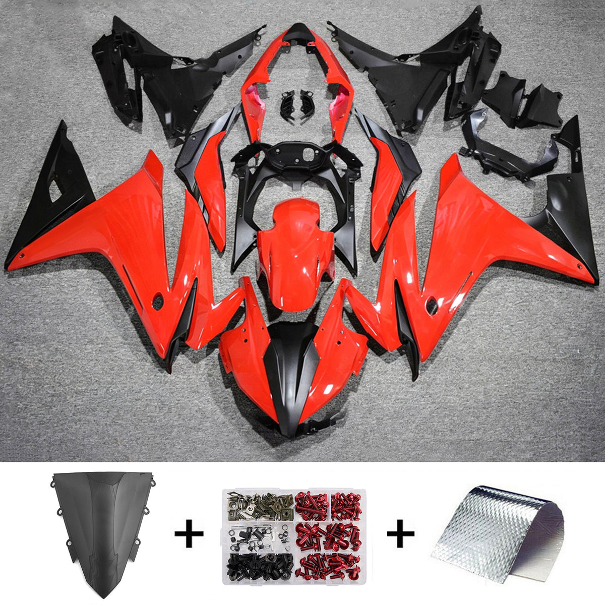 Amotopart 2016-2018 Honda CBR500R rood-zwarte kuipset