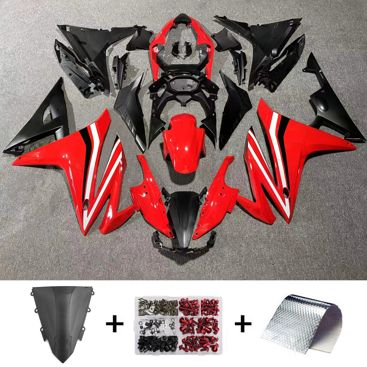 Amotopart 2016-2018 Honda CBR500R rood-zwarte kuipset