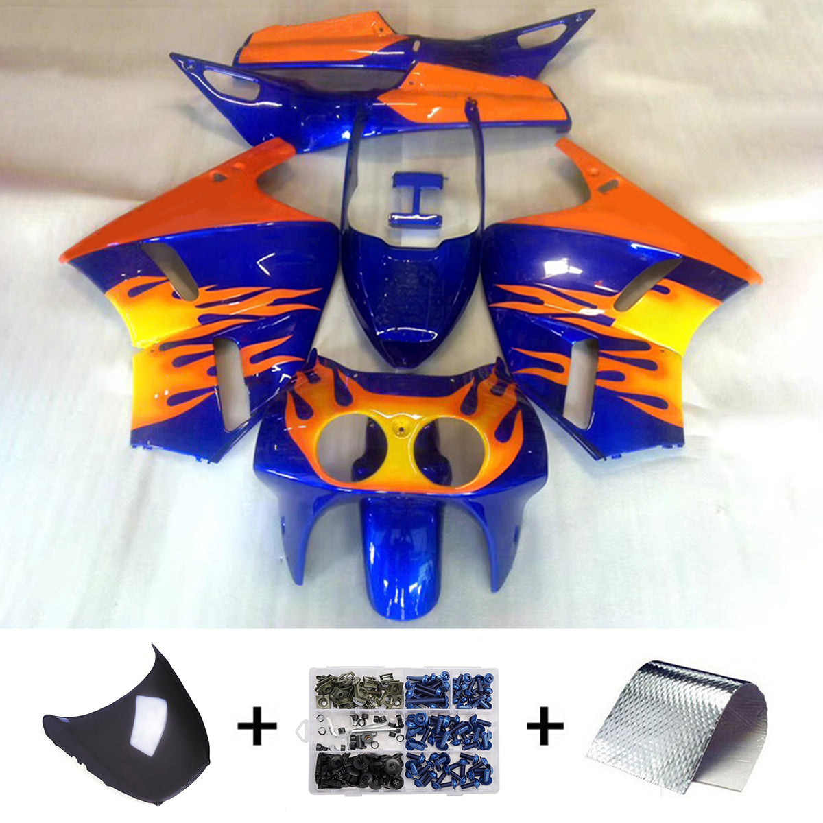 Amotopart 1988-1992 Honda VFR400R NC30 Gray White Blue Black Fairing Kit
