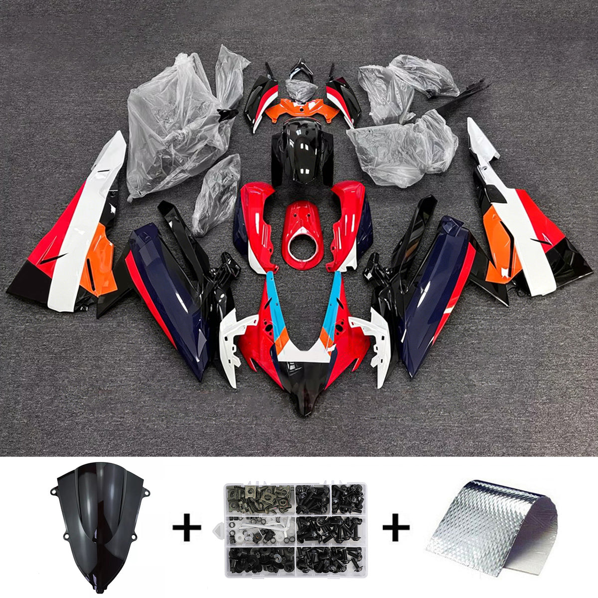 Amotopart 2023-2024 Honda CBR250RR Svart Röd Vit Fairing Kit