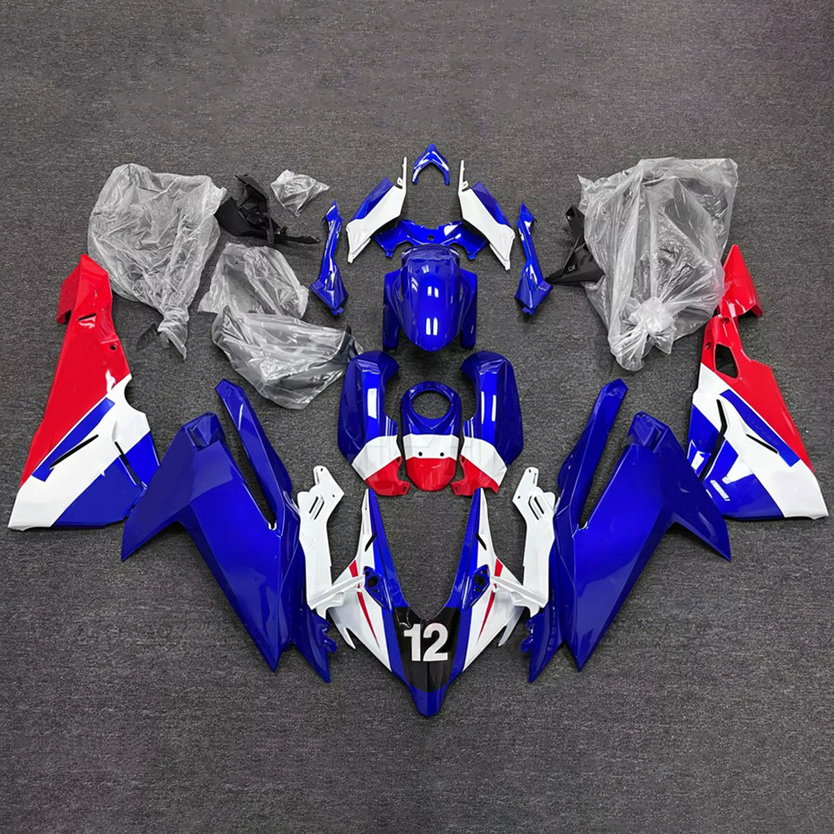 Amotopart 2023–2024 Honda CBR250RR Blau Weiß Schwarz Verkleidungsset