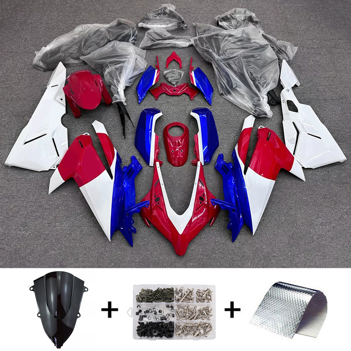 Amotopart 2023-2024 Honda CBR250RR Red Blue White Fairing Kit
