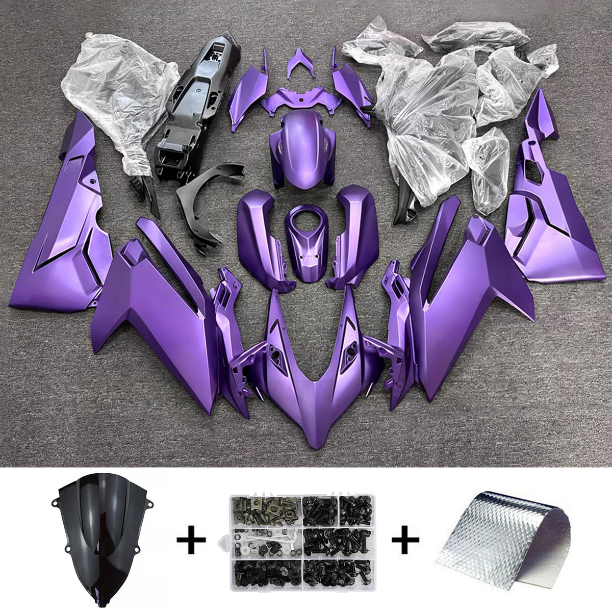 Amotopart 2023-2024 Honda CBR250RR Purple Black Gray Fairing Kit