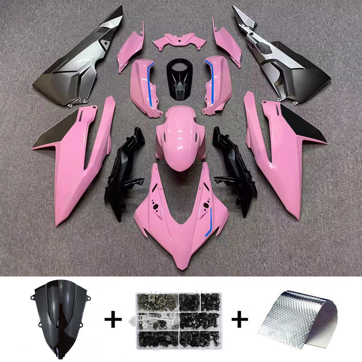 Amotopart 2023-2024 ホンダ CBR250RR ピンクブラック フェアリングキット