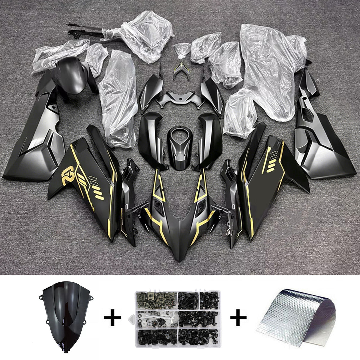 Amotopart 2023-2024 Honda CBR250RR grijszwarte kuipset