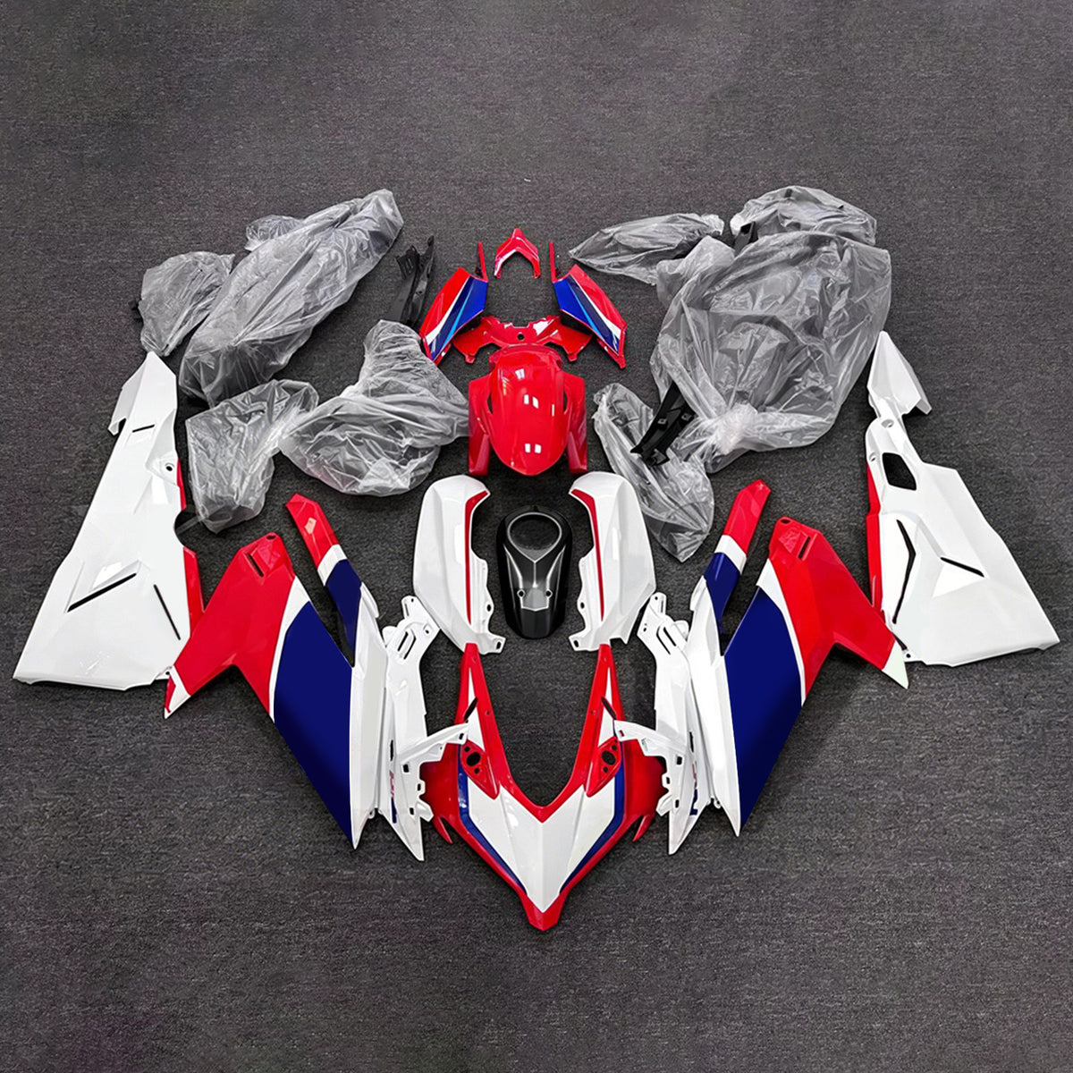 Amotopart 2023-2024 Honda CBR250RR Vit Svart Röd Fairing Kit