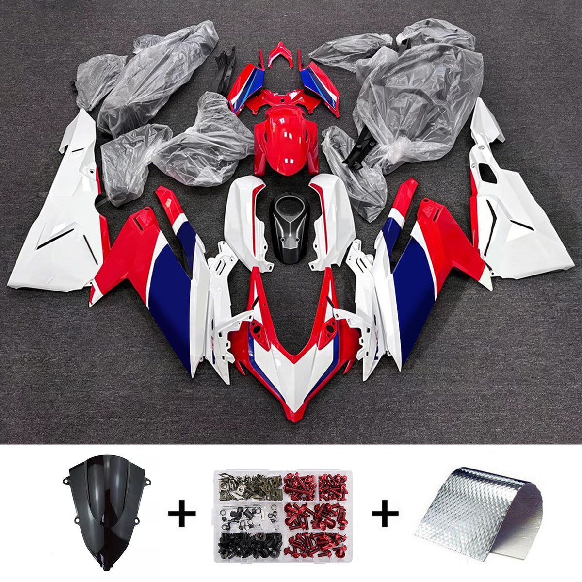 Amotopart 2023-2024 ホンダ CBR250RR ホワイト ブラック レッド フェアリングキット