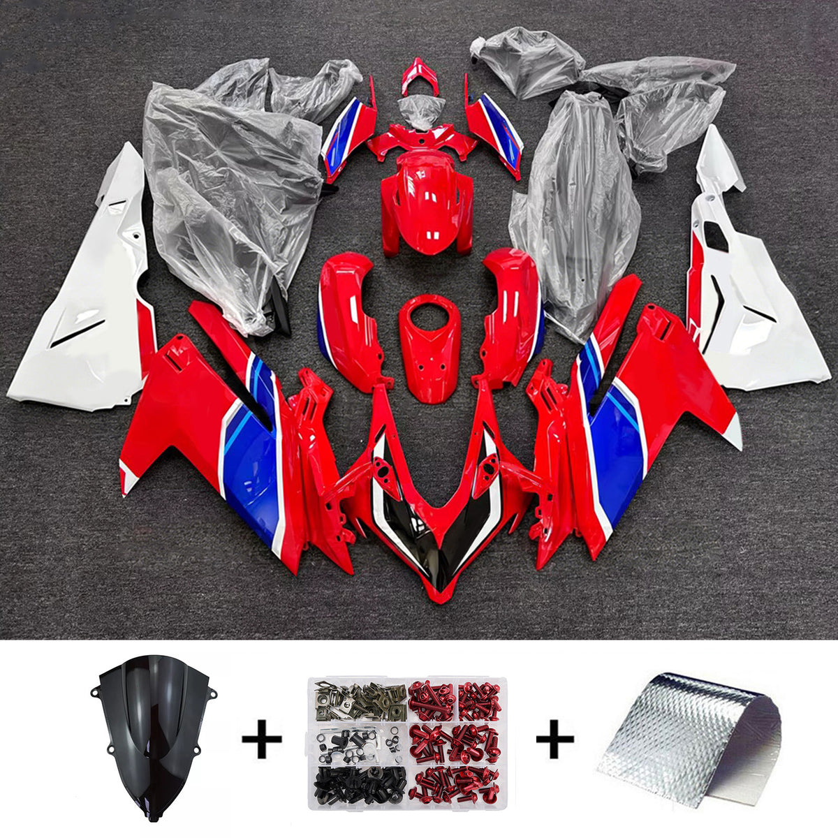 Amotopart 2023-2024 Honda CBR250RR Hvid Rød Sort Fairing Kit