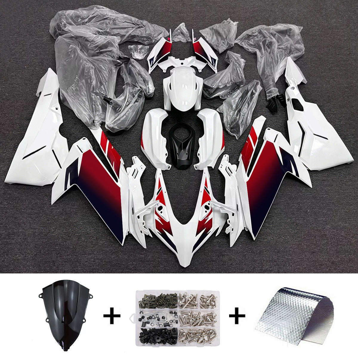 Zestaw owiewek Amotopart 2023-2024 Honda CBR250RR czarno-czerwony biały