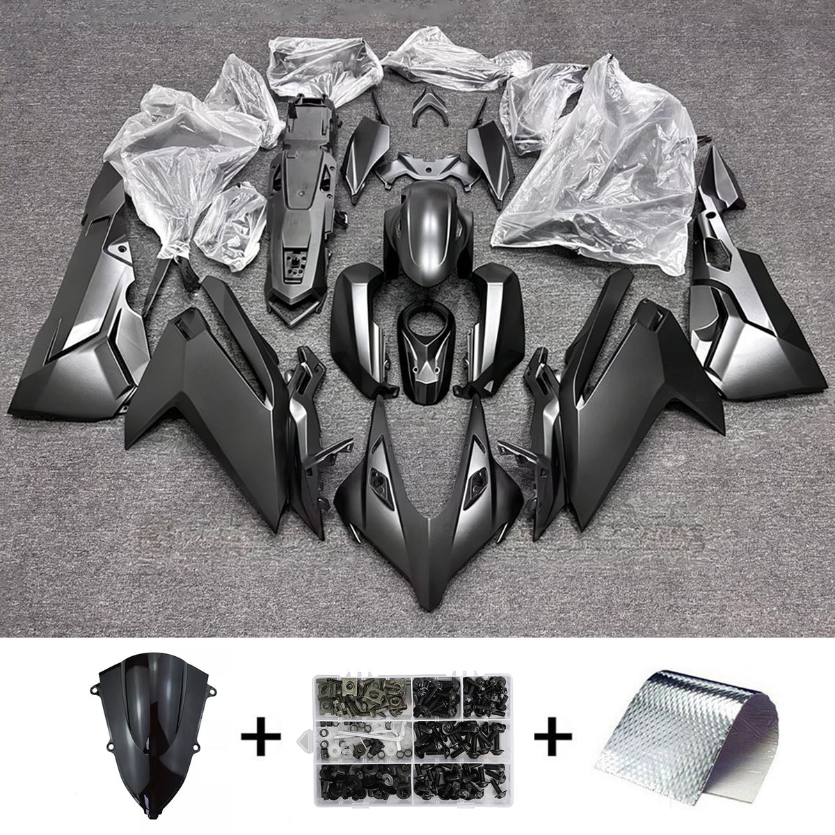 Amotopart 2023-2024 Honda CBR250RR zwartgrijze kuipset