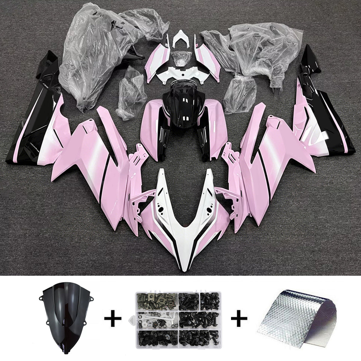Amotopart 2023-2024 ホンダ CBR250RR ホワイト ブラック ピンク フェアリングキット
