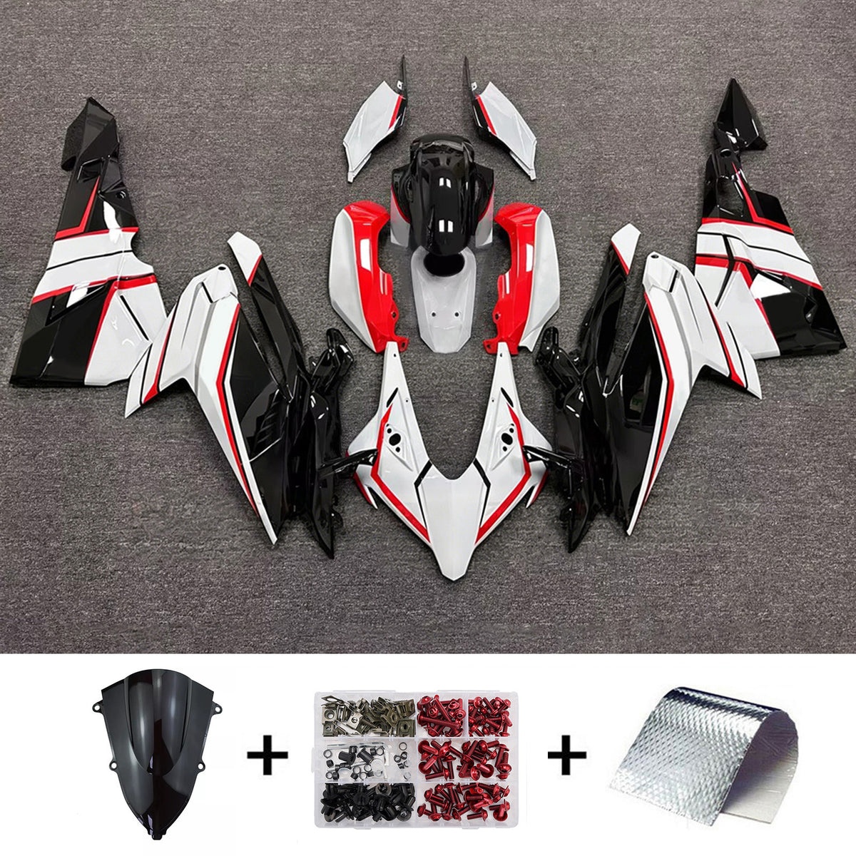 Amotopart 2023-2024 Honda CBR250RR Red Gray Black White Fairing Kit