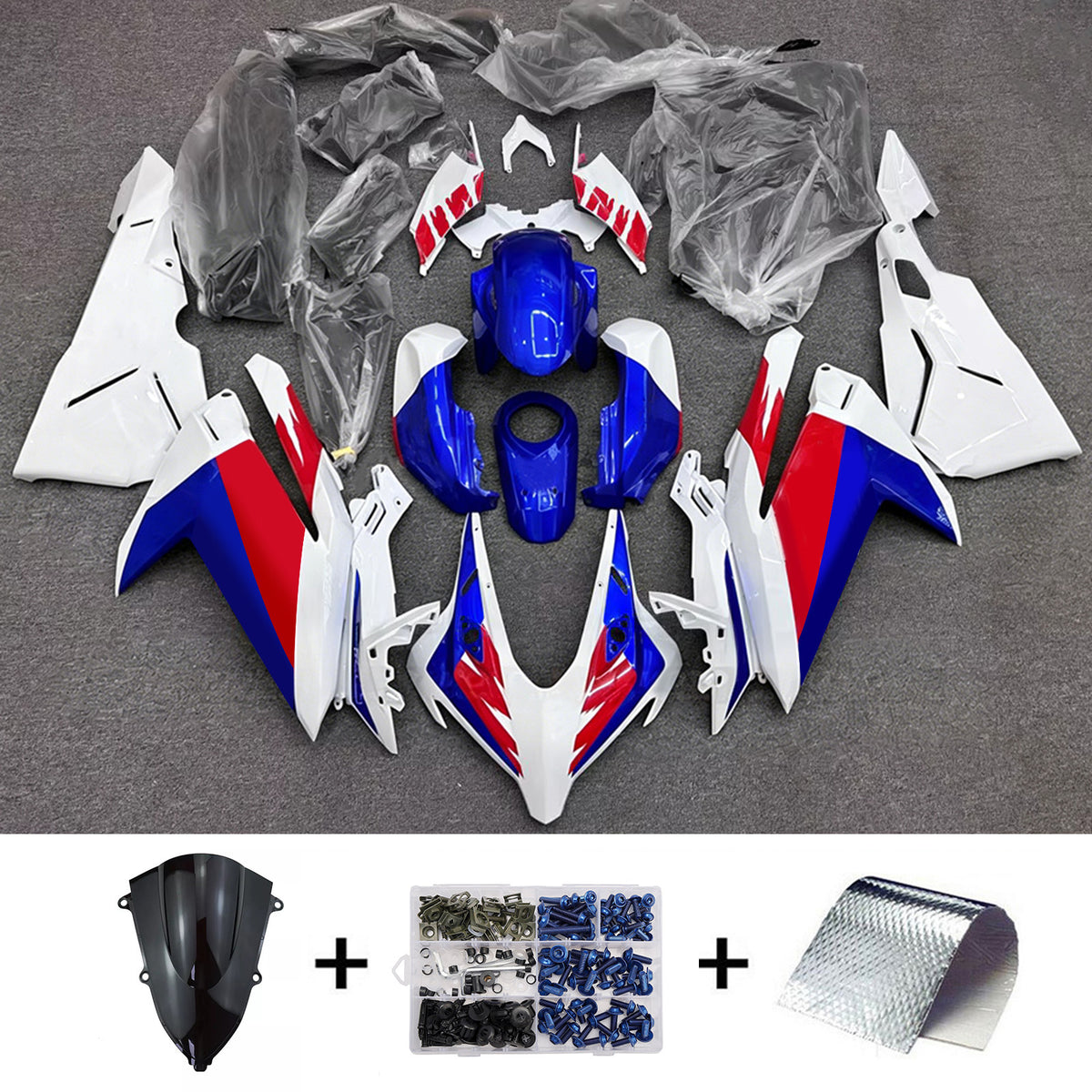 Amotopart 2023-2024 Honda CBR250RR Red White Blue Fairing Kit