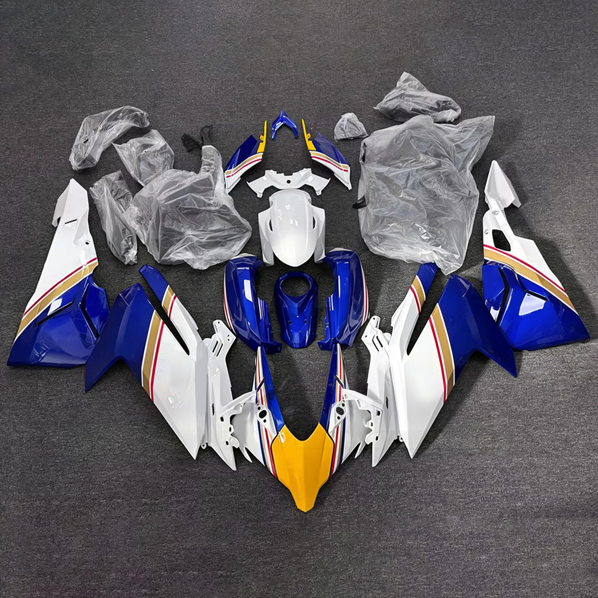 Amotopart 2023-2024 Honda CBR250RR Kit de carenado negro azul blanco