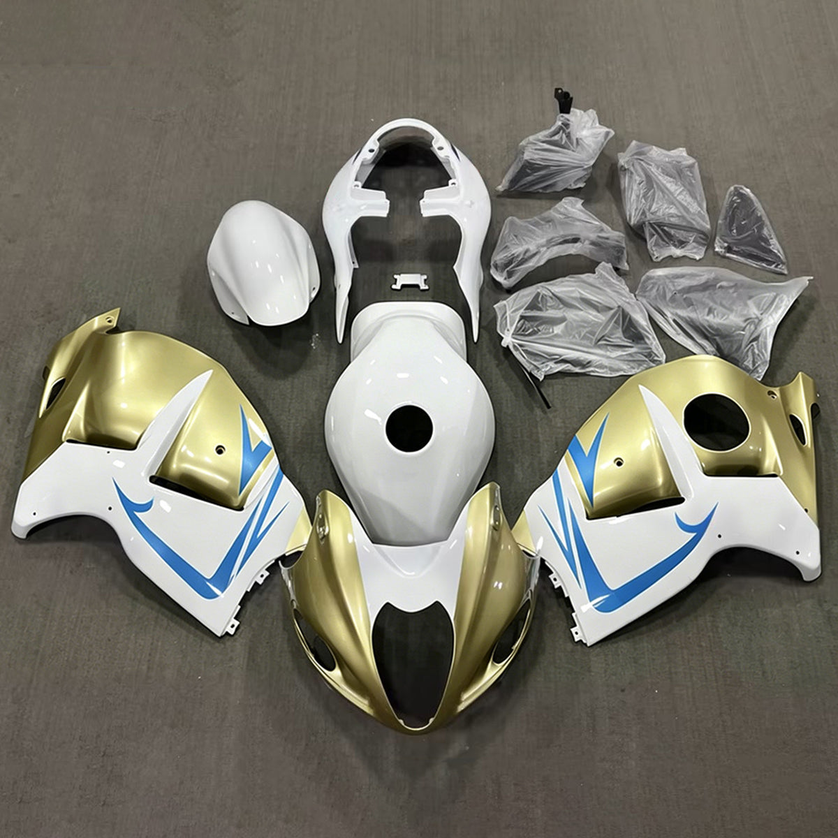 Amotopart 1999-2007 Suzuki Hayabusa GSX1300R White Yellow Black Fairing Kit