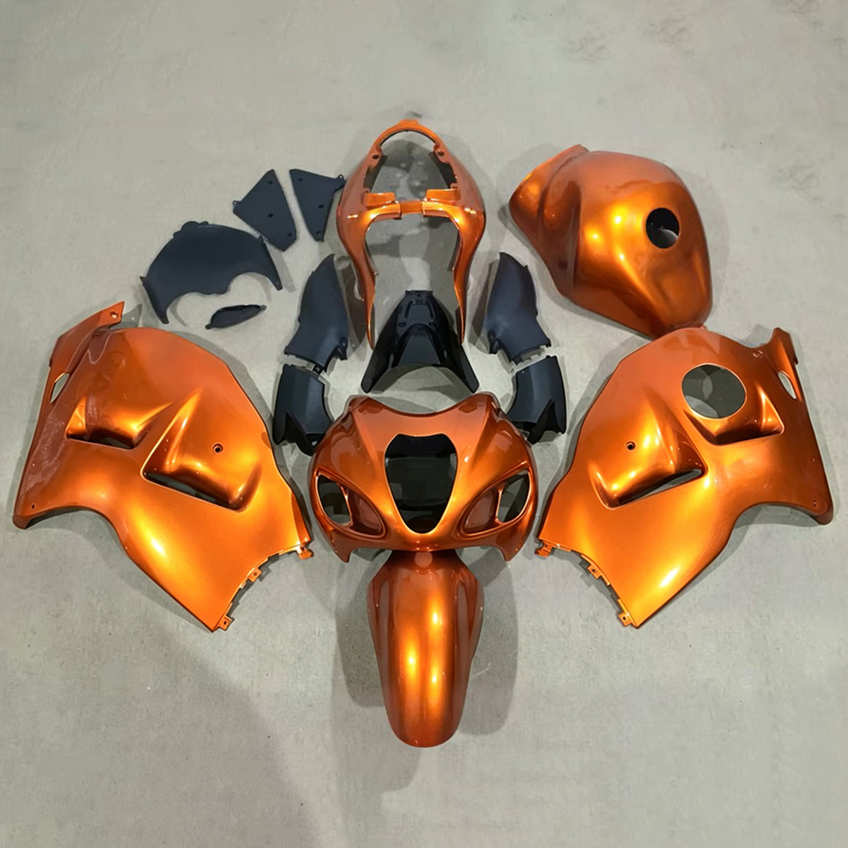 Amotopart 1999-2007 Suzuki Hayabusa GSX1300R Black Orange Fairing Kit