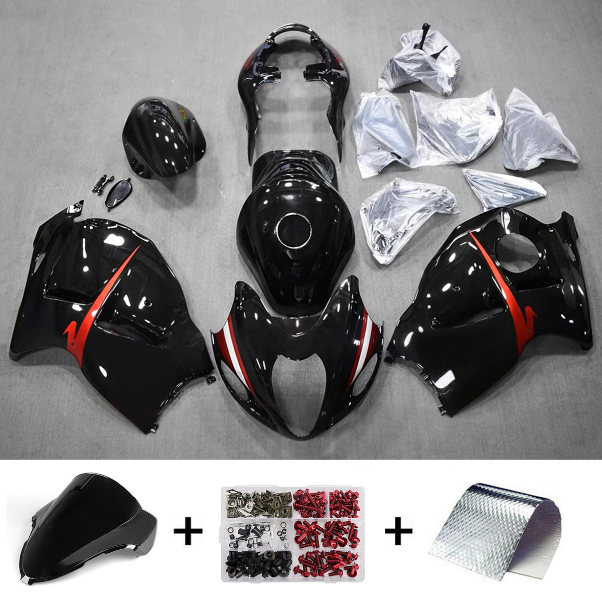 Amotopart 1999-2007 Suzuki Hayabusa GSX1300R zwarte kuipset