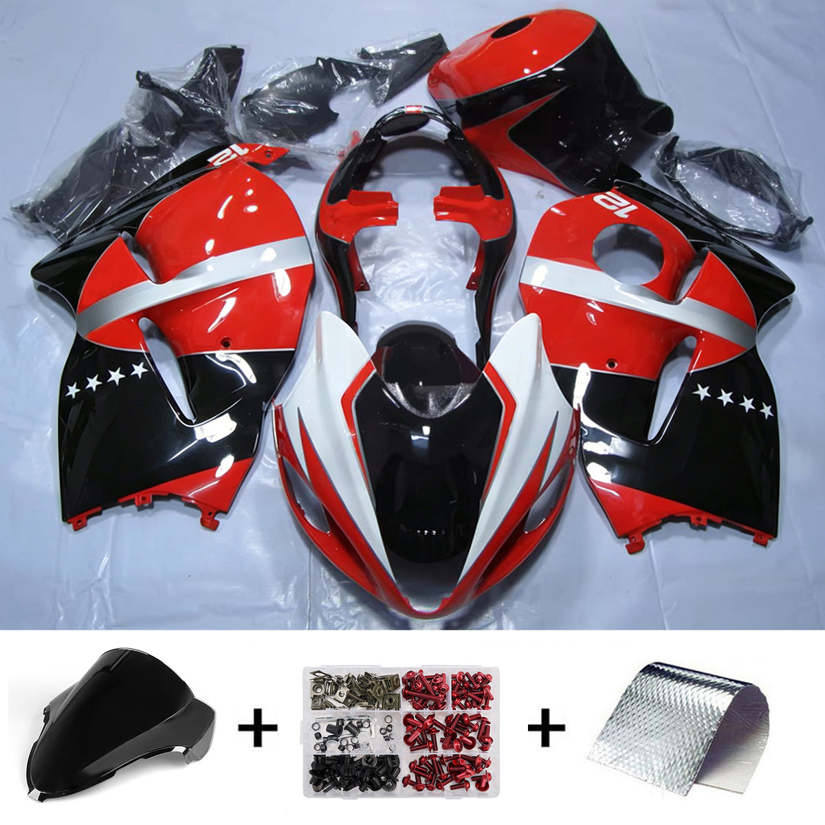 Amotopart 1999-2007 Suzuki Hayabusa GSX1300R Blue Red Black Fairing Kit