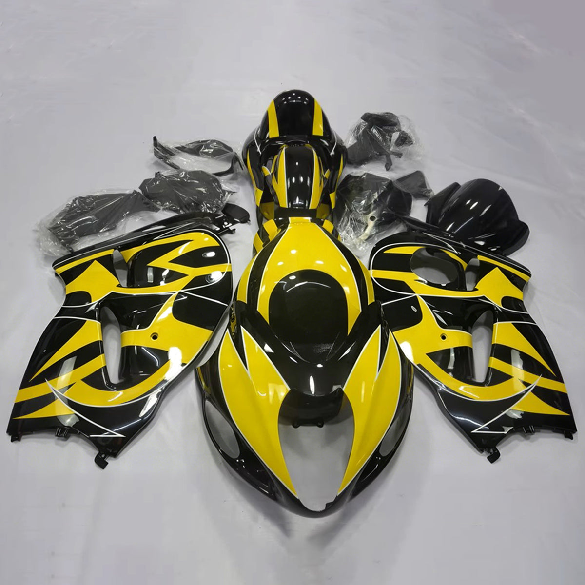 Amotopart 1999–2007 Suzuki Hayabusa GSX1300R Gelb Schwarz Grau Gold Verkleidungsset