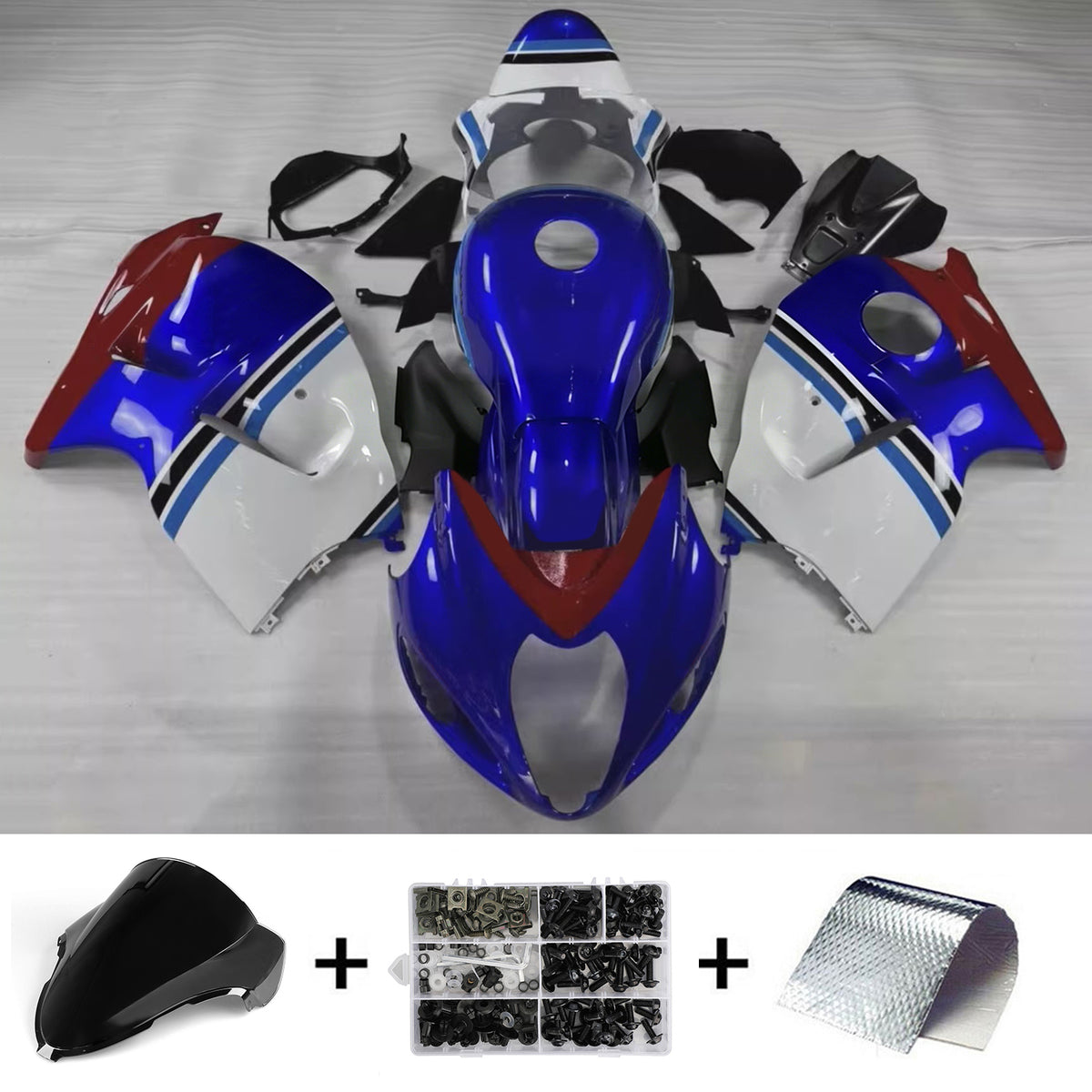 Amotopart 1999-2007 Suzuki Hayabusa GSX1300R zwart rood blauw kuipset