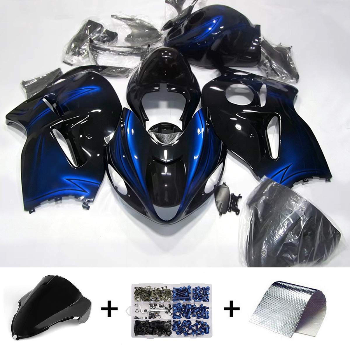 Amotopart 1999-2007 Suzuki Hayabusa GSX1300R blauw zwart grijs kuipset