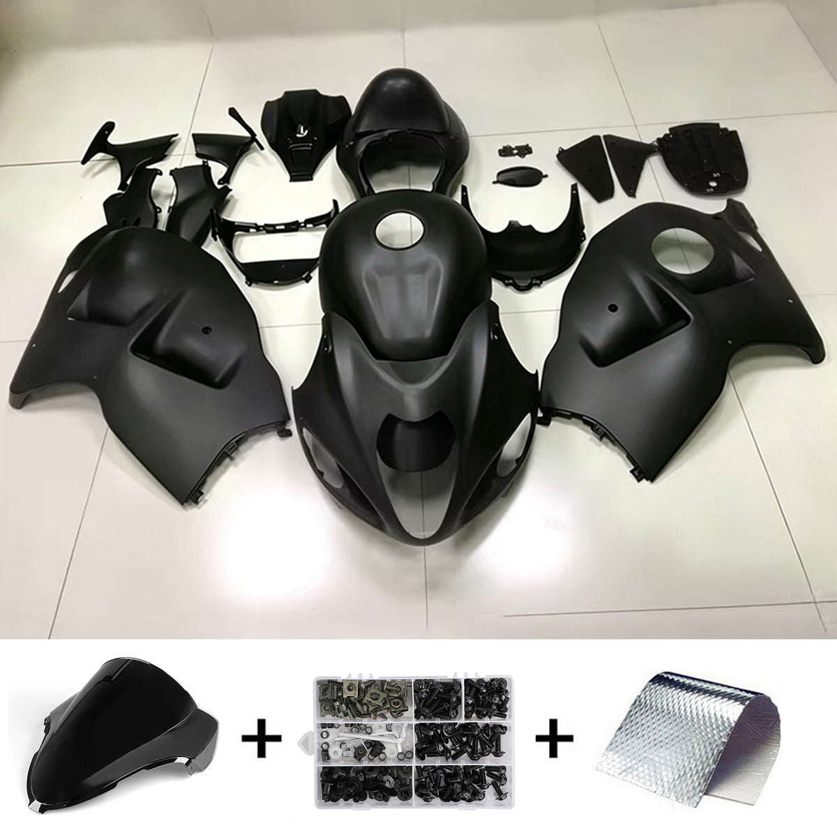 Amotopart 1999-2007 Suzuki Hayabusa GSX1300R Gray White Black Fairing Kit