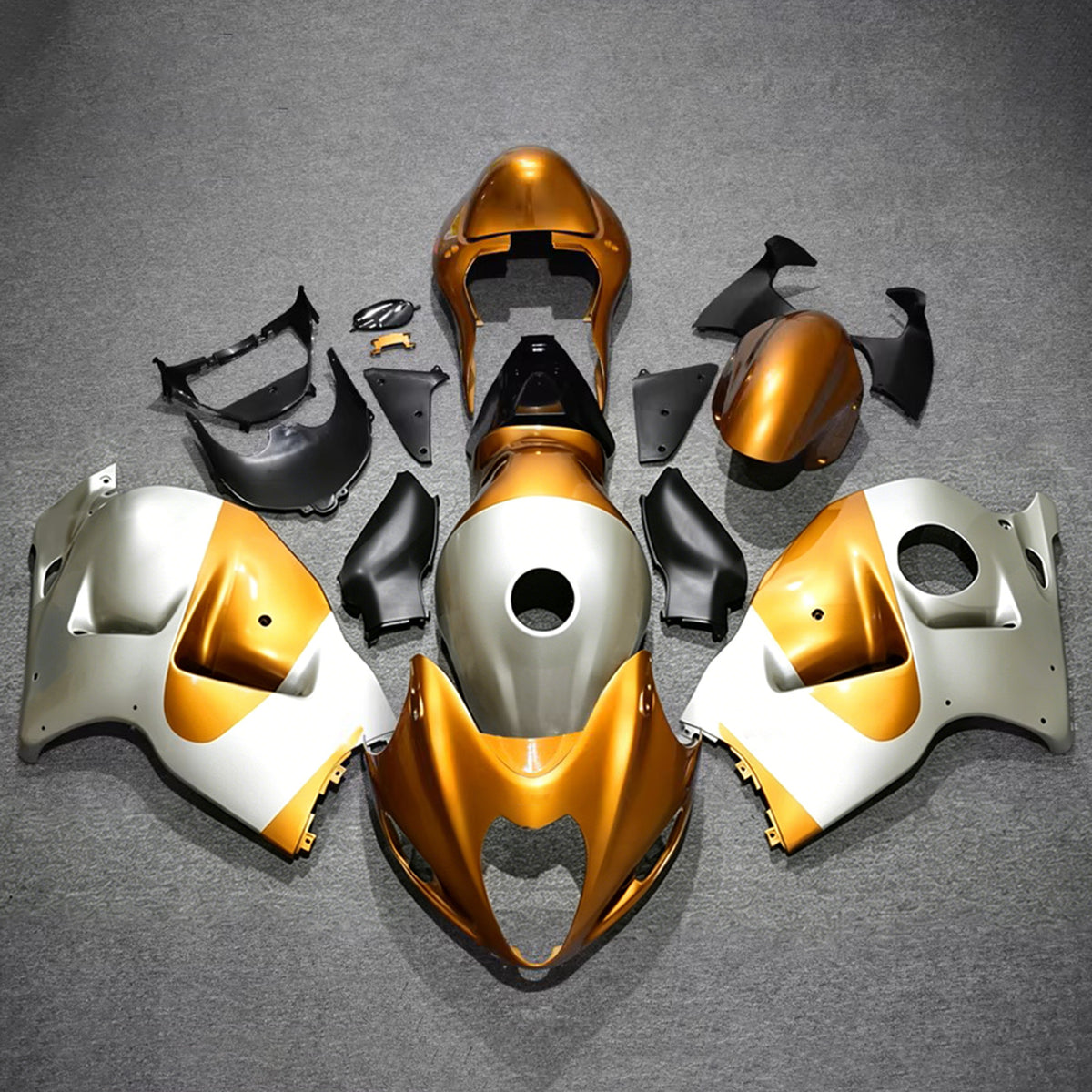 Amotopart 1999-2007 Suzuki Hayabusa GSX1300R Gold Black Fairing Kit