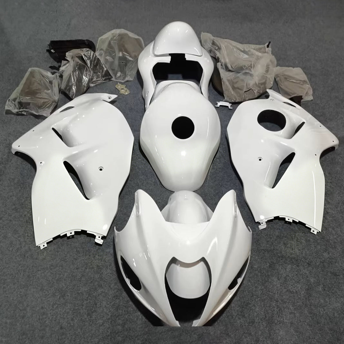 Kit de carenagem Amotopart 1999-2007 Suzuki Hayabusa GSX1300R cinza preto