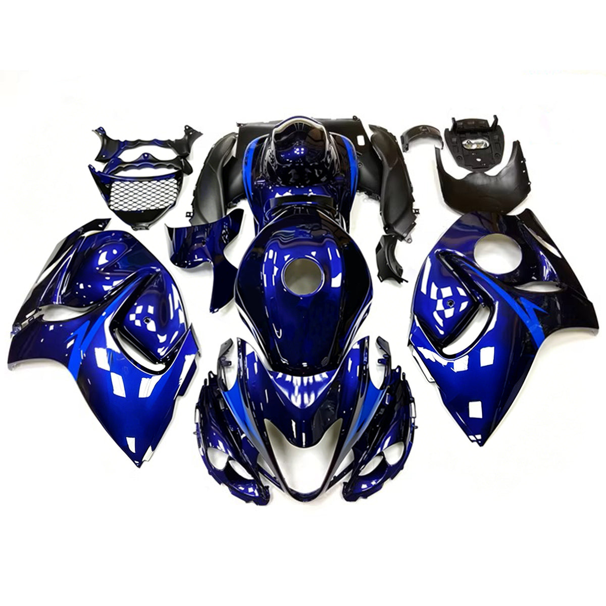 Amotopart 2008-2020 Suzuki Hayabusa GSX1300R Black Blue White Fairing Kit
