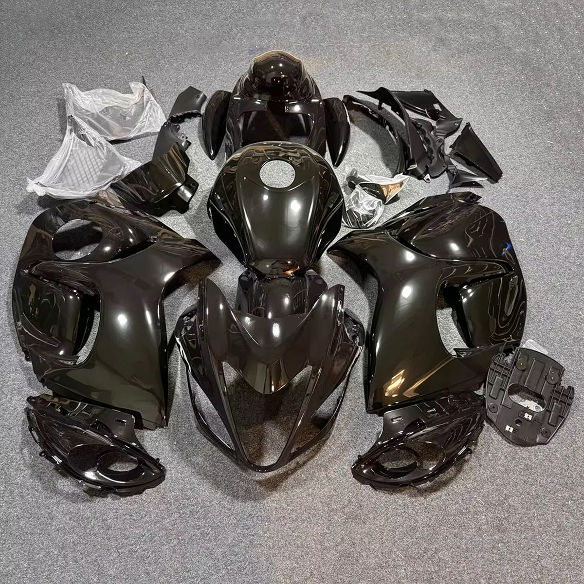 Amotopart 2008-2020 Suzuki Hayabusa GSX1300R Black Gold Gray Fairing Kit