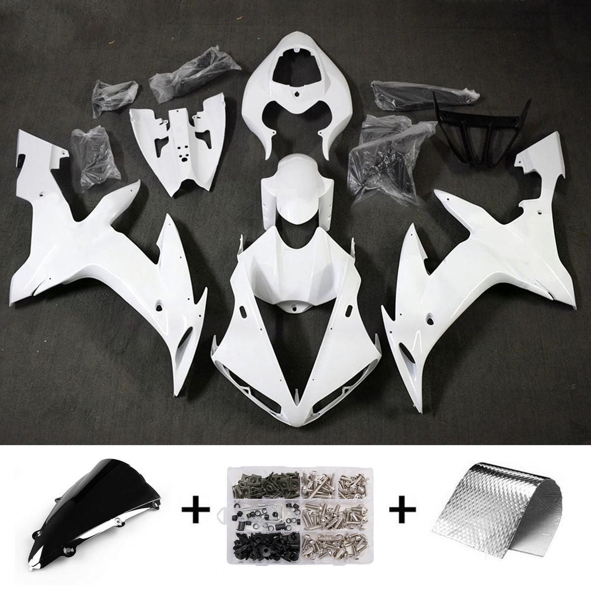 Amotopart 2004-2006 Yamaha YZF-R1 Black Gray Fairing Kit