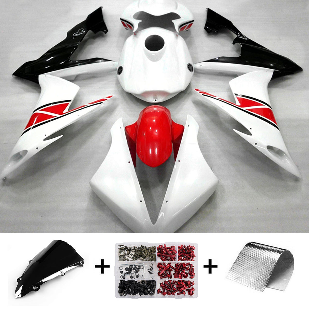 Amotopart 2004-2006 Yamaha YZF-R1 Red Black Gray Fairing Kit