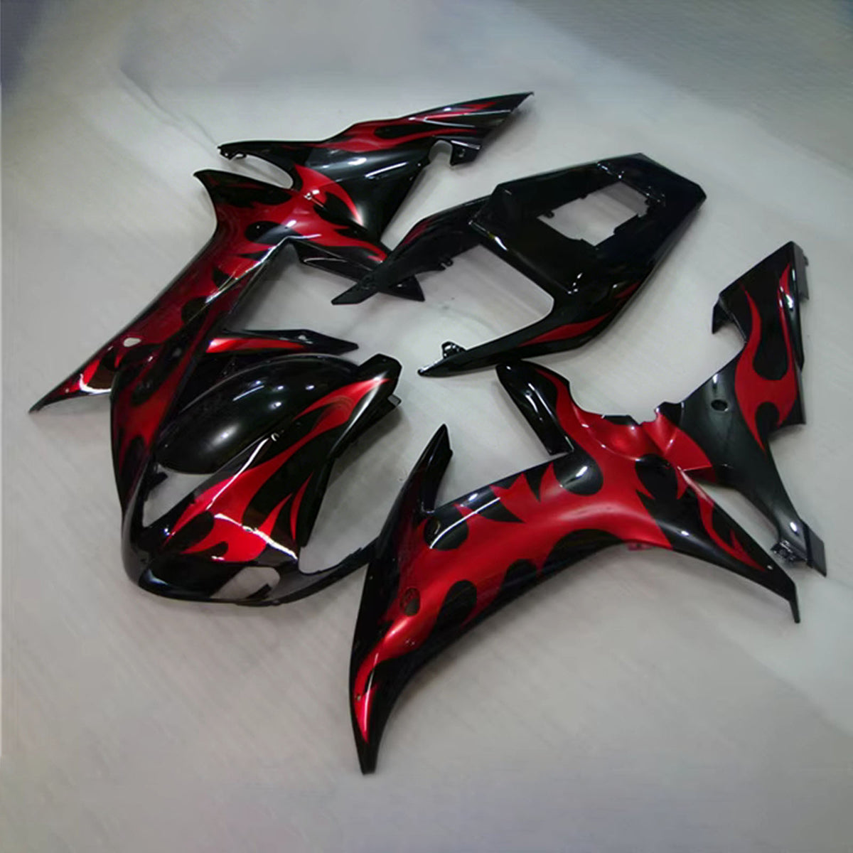 Amotopart 2004-2006 Yamaha YZF-R1 Sort Grå Rød Fairing Kit