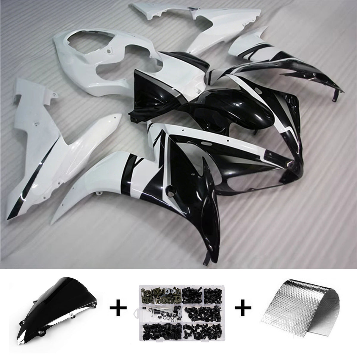 Amotopart 2004-2006 Yamaha YZF-R1 Black Gray Fairing Kit