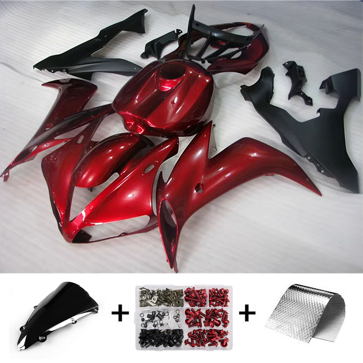 Amotopart 2004-2006 Yamaha YZF-R1 Black Red Gray Fairing Kit