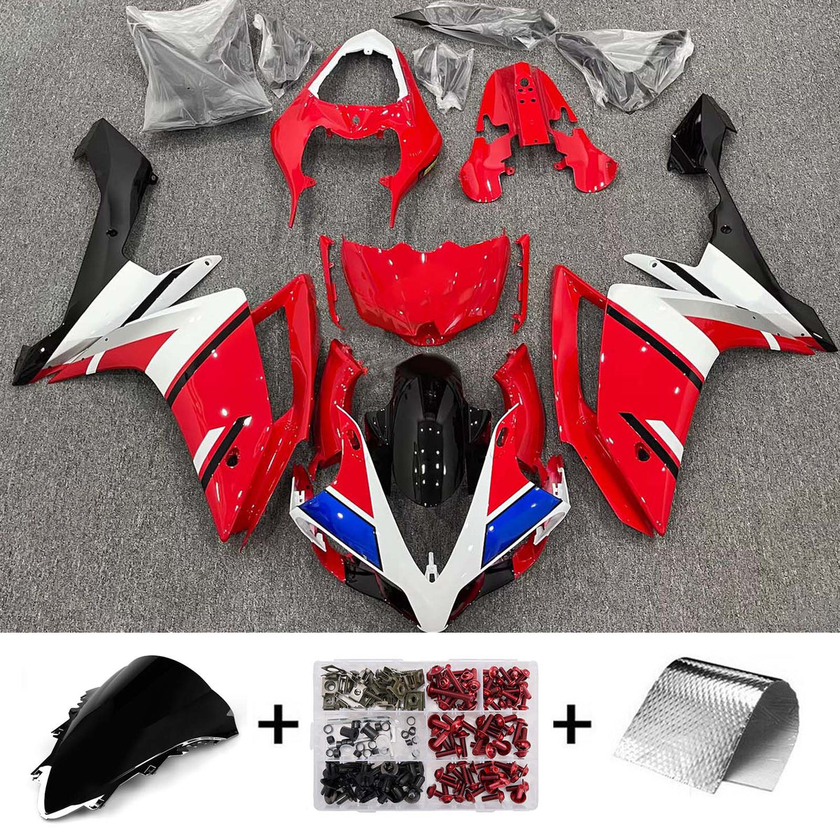Amotopart 2007-2008 Yamaha YZF-R1 Grey Black Fairing Kit