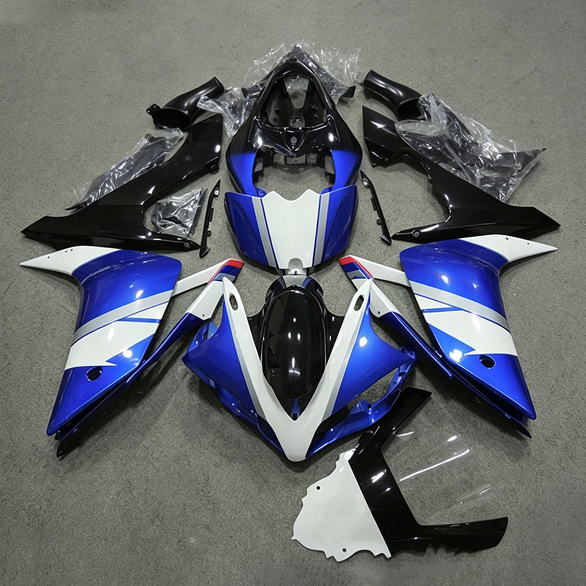 Amotopart 2007-2008 Yamaha YZF-R1 grijs zwart blauwe kuipset