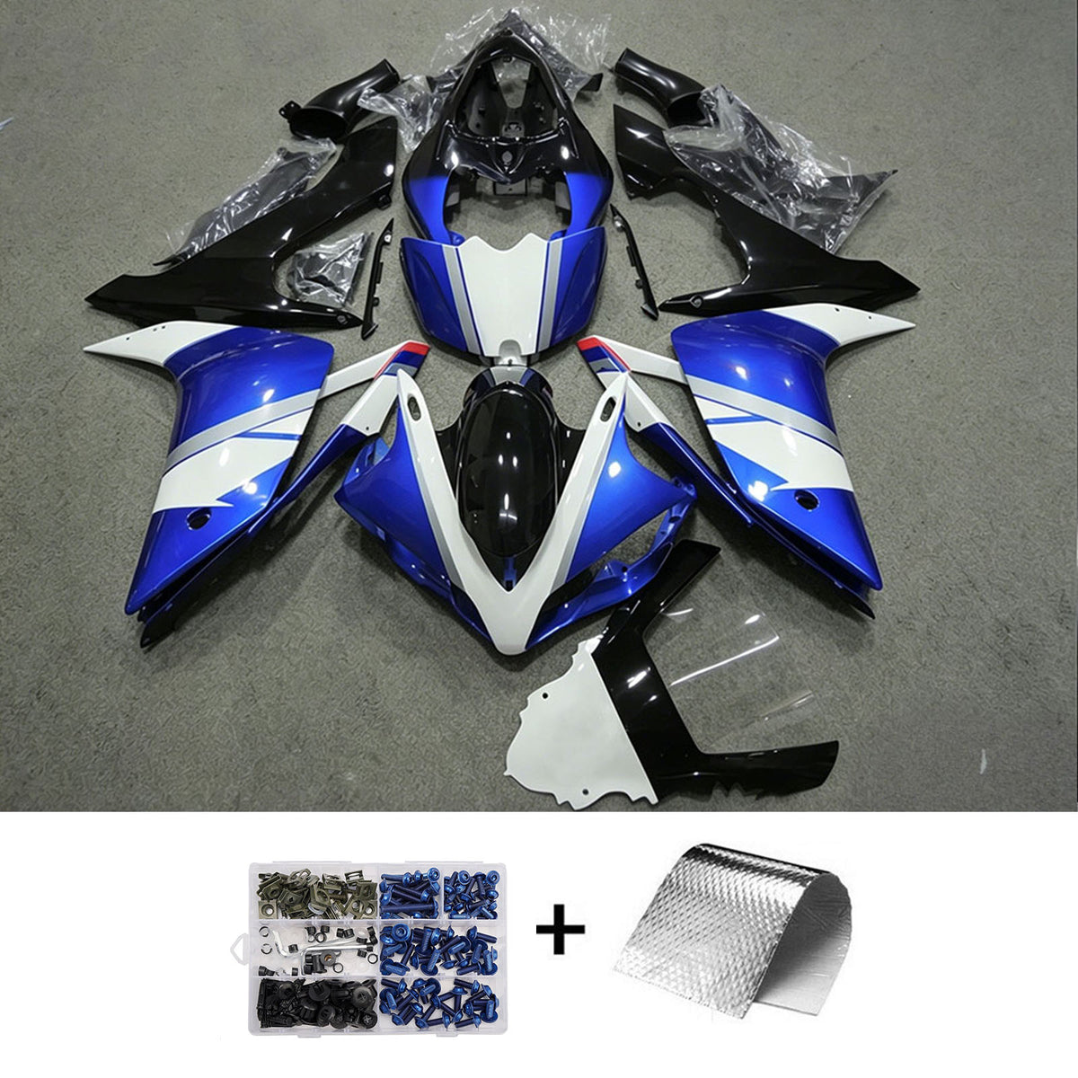 Amotopart 2007-2008 Yamaha YZF-R1 grijs zwart blauwe kuipset