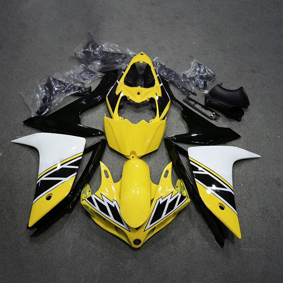 Amotopart 2007-2008 Yamaha YZF-R1 Gold Gray Black Fairing Kit