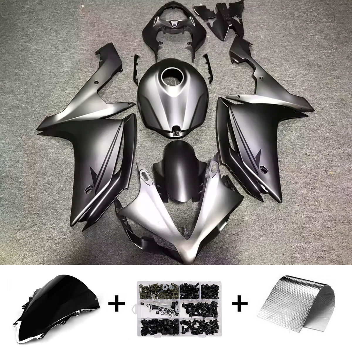 Amotopart 2007-2008 Yamaha YZF-R1 šedá černá sada kapotáže