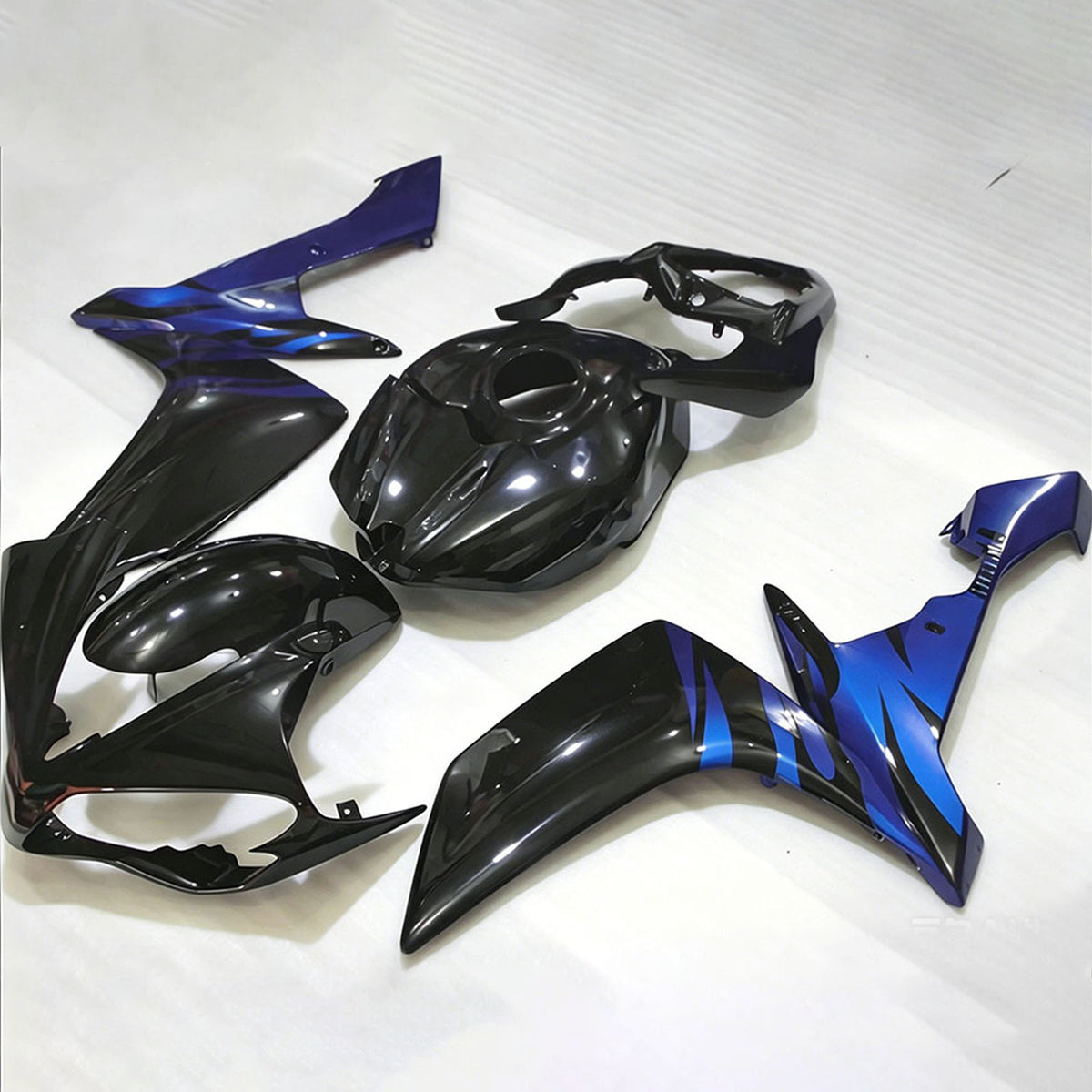 Kit carena Amotopart 2007-2008 Yamaha YZF-R1 nero blu grigio