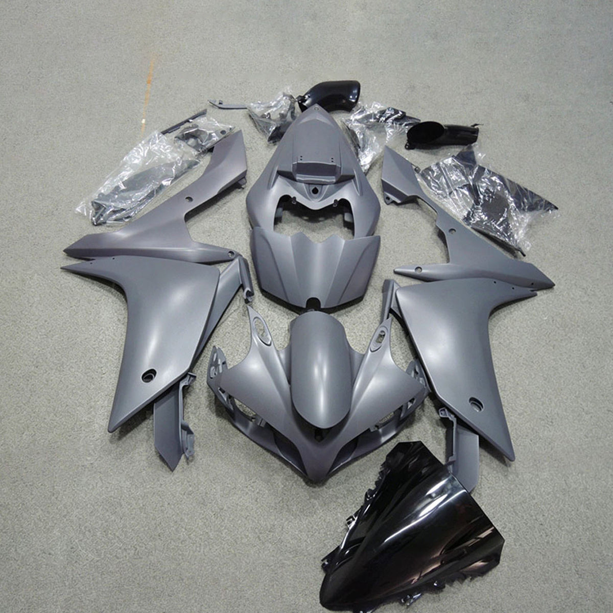 Amotopart 2007-2008 Yamaha YZF-R1 Black Grey Fairing Kit