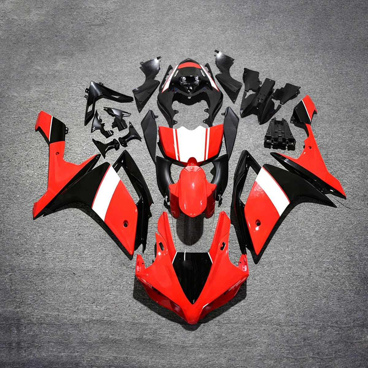 Kit de carenagem Amotopart 2007-2008 Yamaha YZF-R1 cinza preto vermelho
