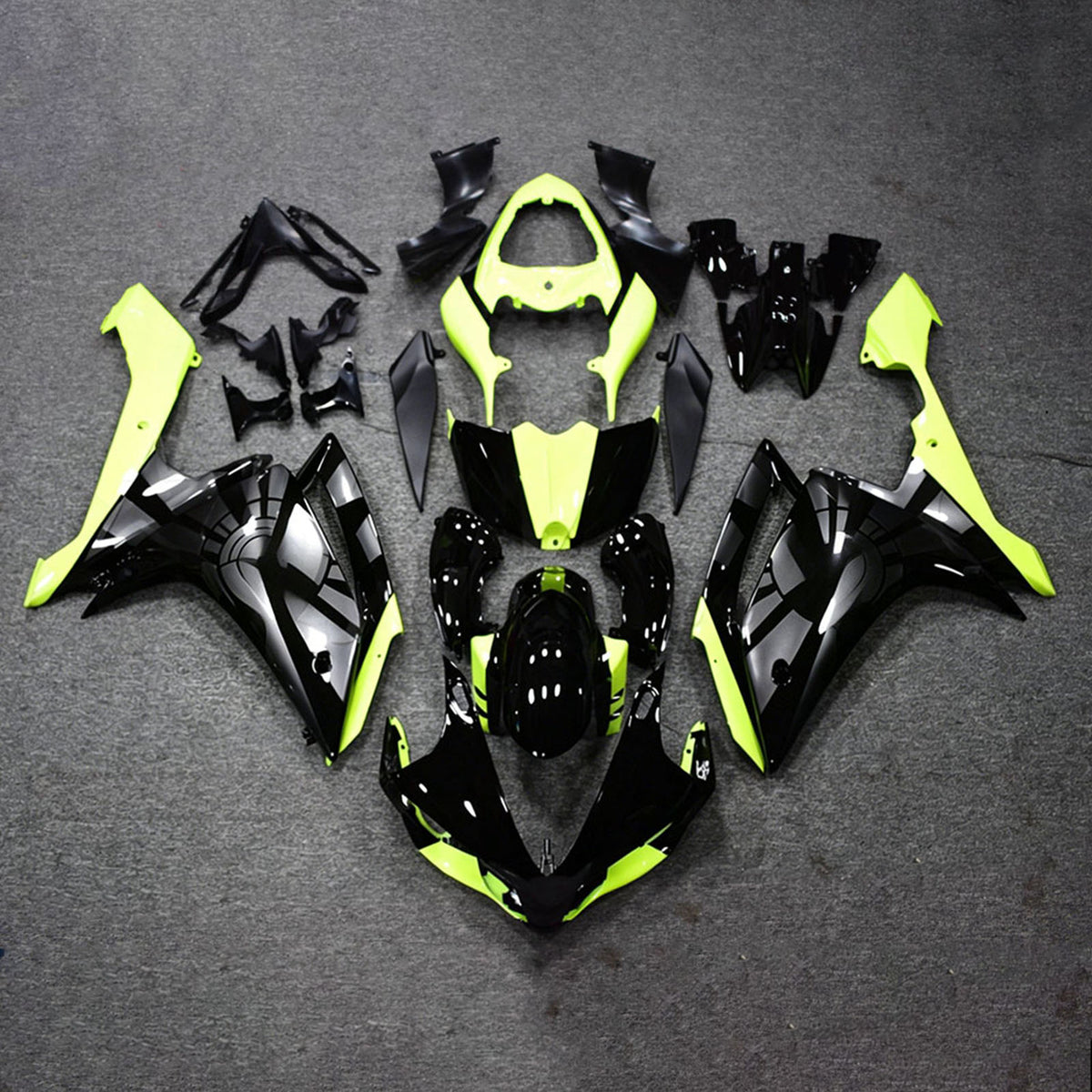 Amotopart 2007-2008 Yamaha YZF-R1 Black Gray Fairing Kit