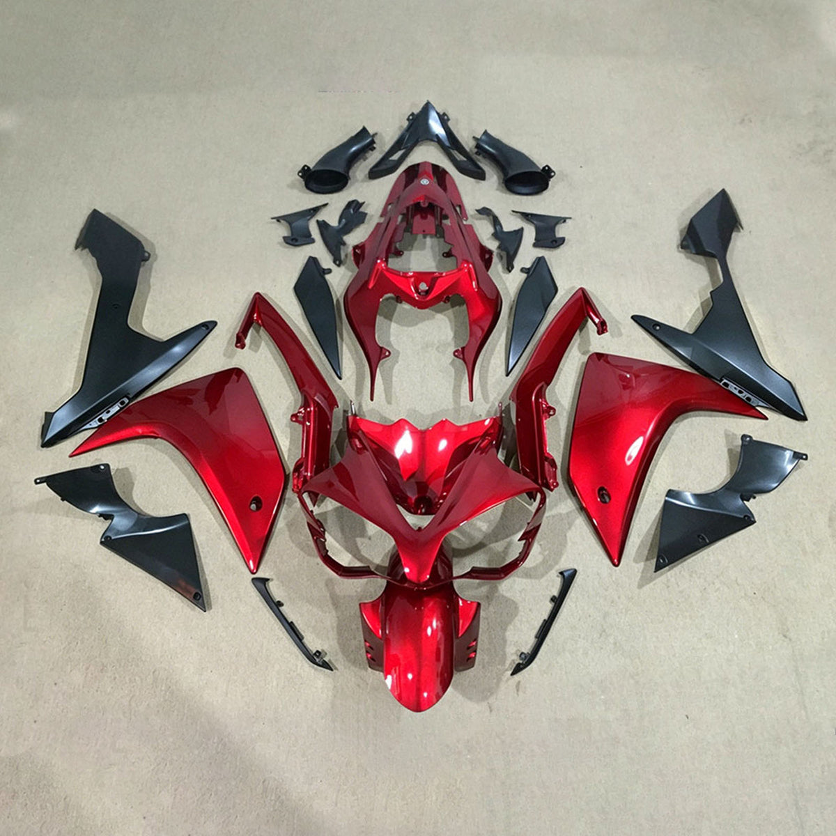 Amotopart 2007-2008 Yamaha YZF-R1 Black Gray Red Fairing Kit