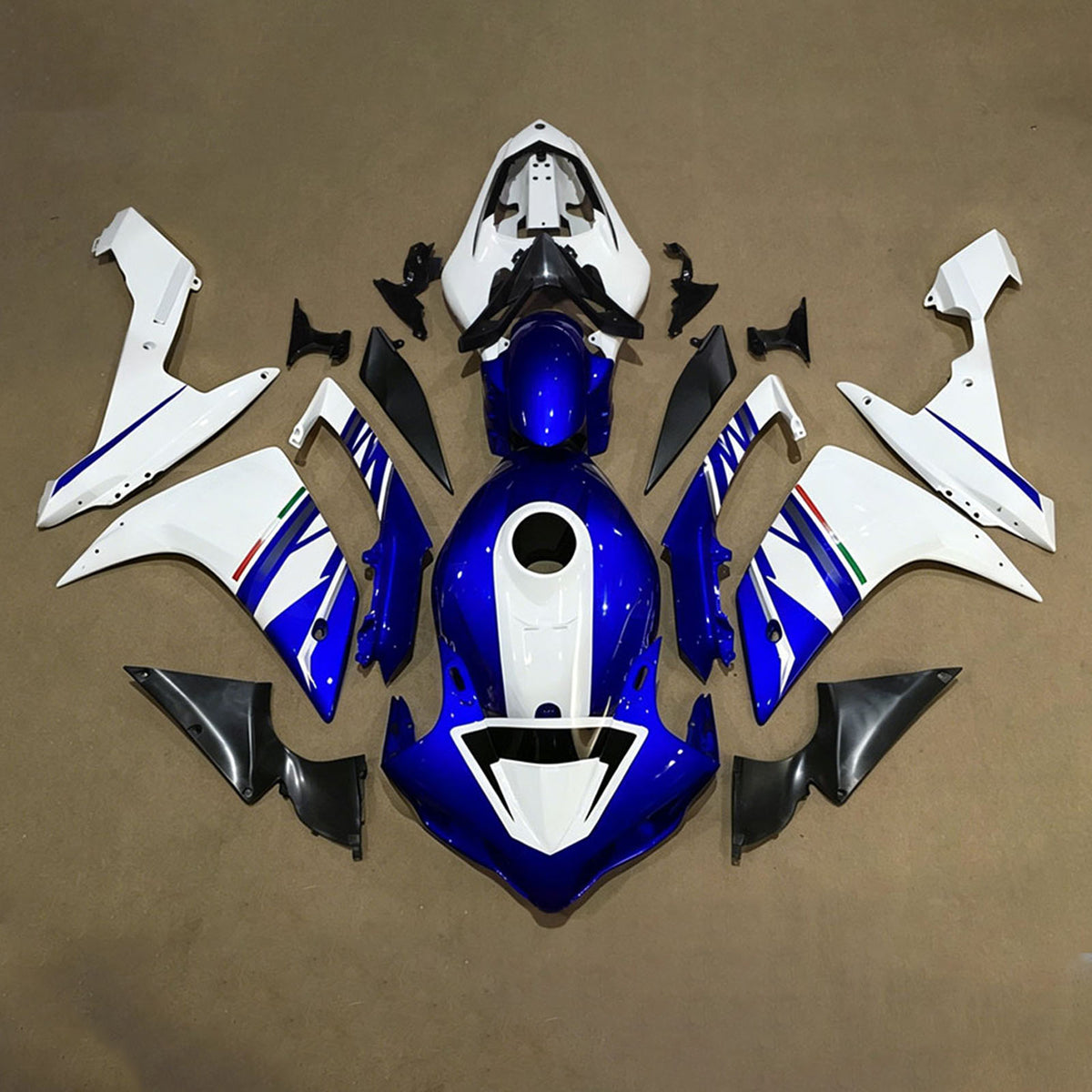 Amotopart 2007-2008 Yamaha YZF-R1 Black Gray Blue Fairing Kit