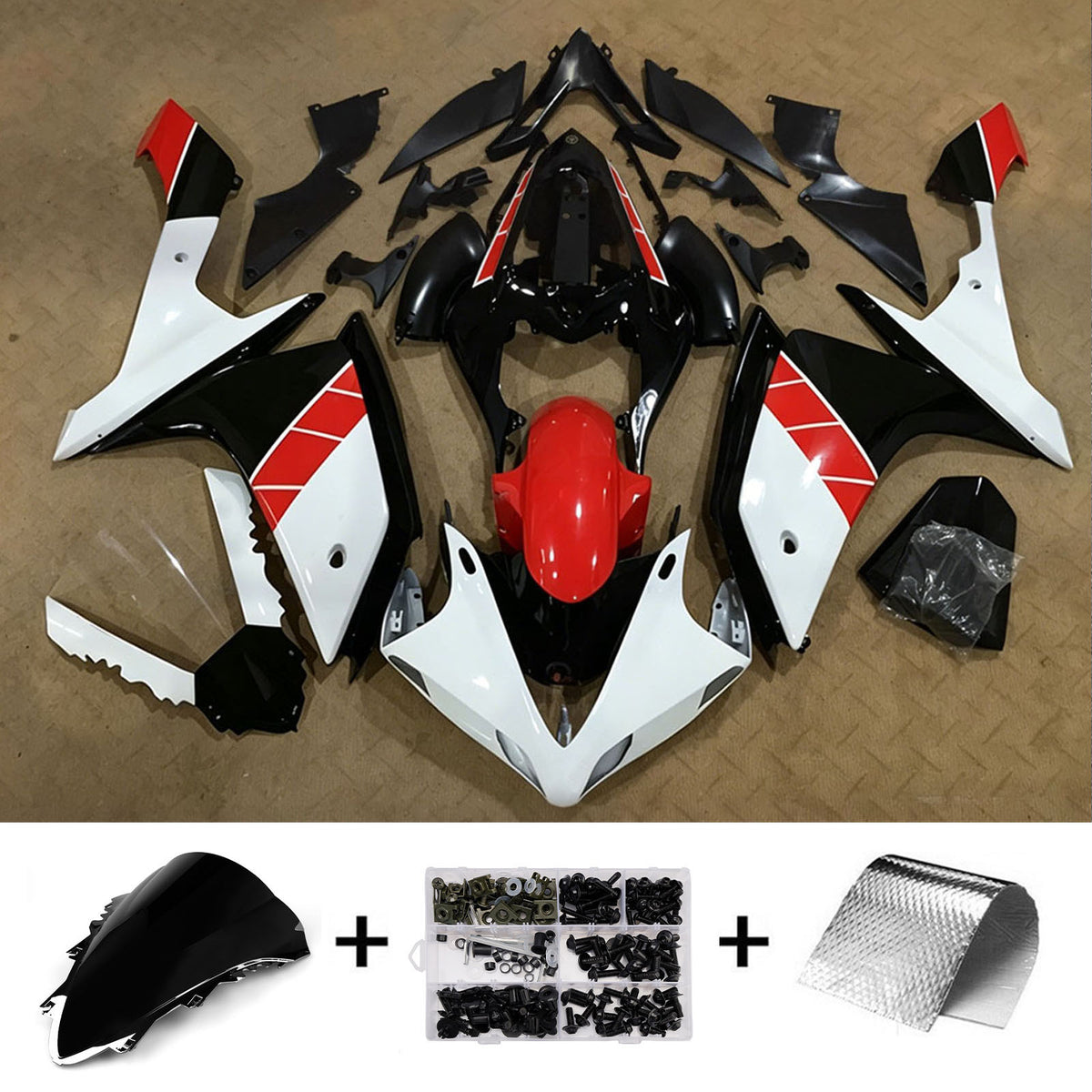 Amotopart 2007-2008 Yamaha YZF-R1 Gray Black Fairing Kit