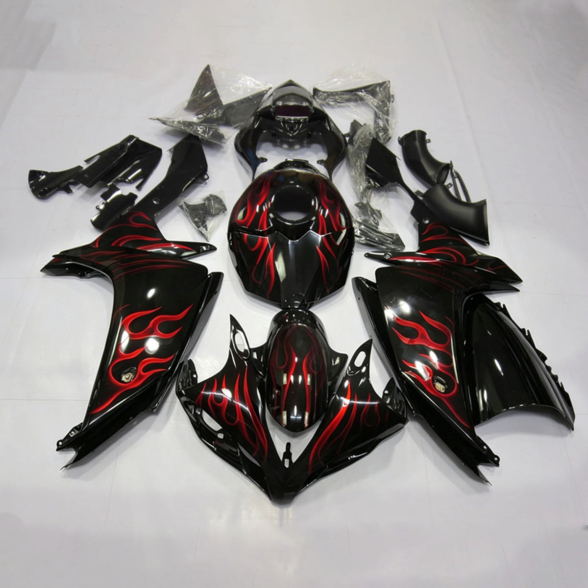 Amotopart 2007-2008 Yamaha YZF-R1 Red Grey Black Fairing Kit