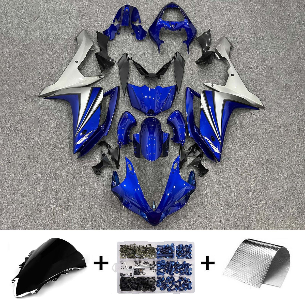 Amotopart 2007-2008 Yamaha YZF-R1 šedá černá sada kapotáže