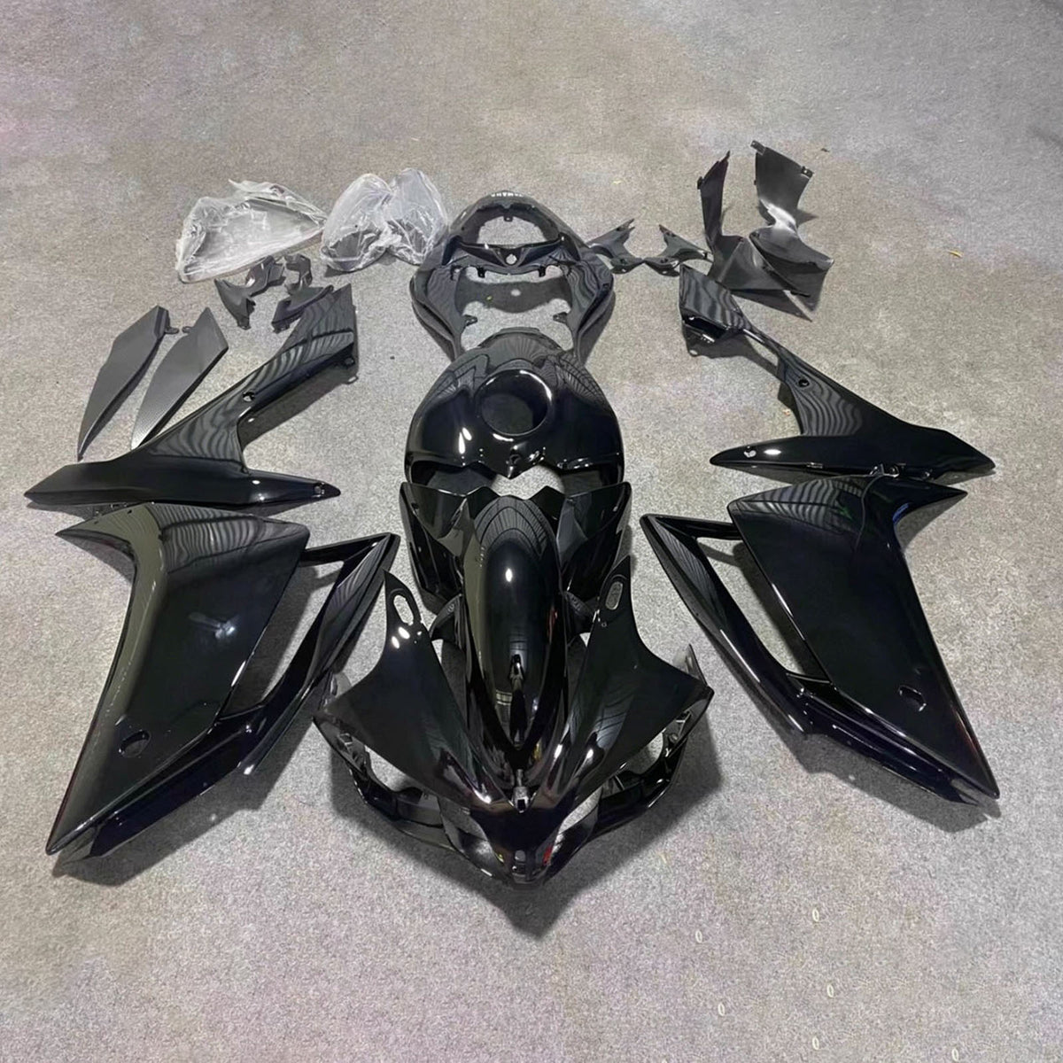 Amotopart 2007-2008 Yamaha YZF-R1 zwartgrijze kuipset